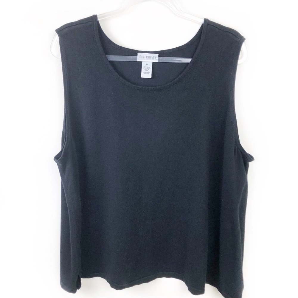 Catherine's Plus size black soft sweater tank blouse size: 3X